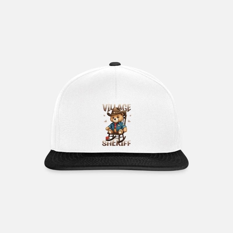Bär der Dorf Sheriff - Snapback Cap - Weiß/Schwarz