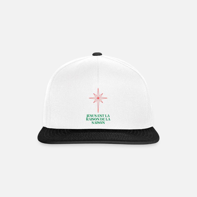 Étoile de Noël avec citation religieuse - Casquette snapback - blanc/noir