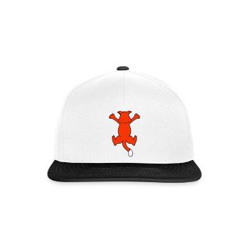 Lustige Katze Krallt Krallen Festkrallen Kratzen - Snapback Cap - Weiß/Schwarz - Vorne