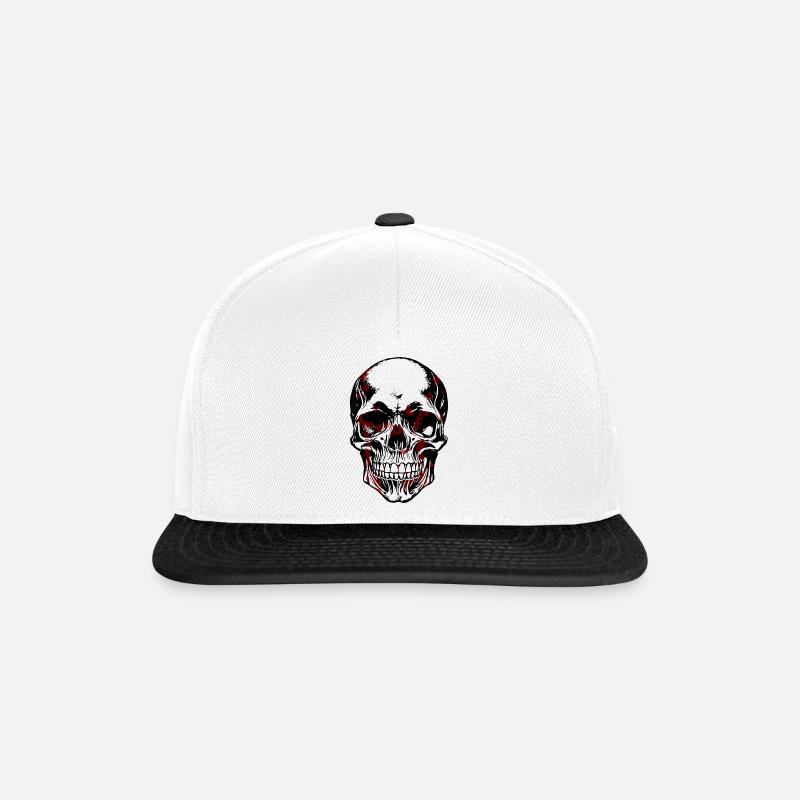 Crâne - Casquette snapback - blanc/noir