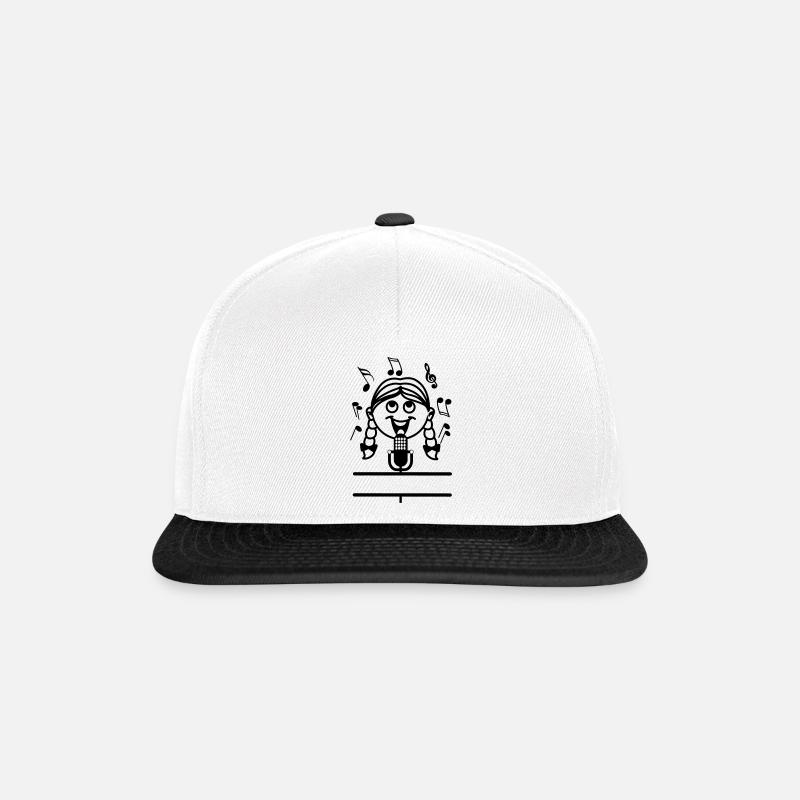 Sängerin mit Mikrofon-Banner - Snapback Cap - Weiß/Schwarz
