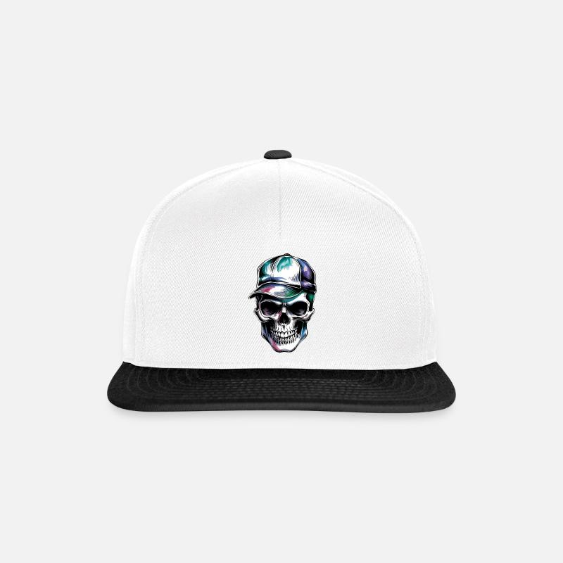 Skull with cap - Snapback Cap - white/black