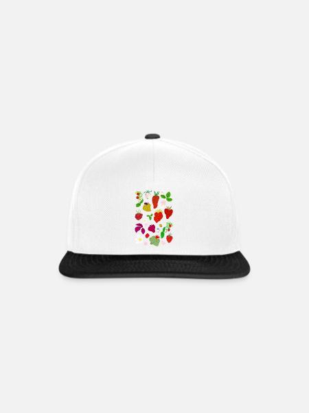 ERDBEEREN - Snapback Cap - Weiß/Schwarz
