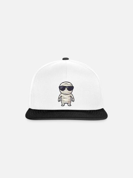 Mumie mit Sonnenbrille - Snapback Cap - Weiß/Schwarz