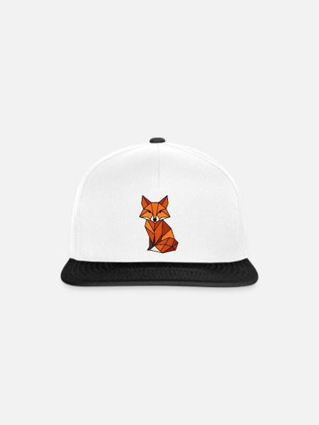 Geometrischer Fuchs Dreiecke - Snapback Cap - Weiß/Schwarz