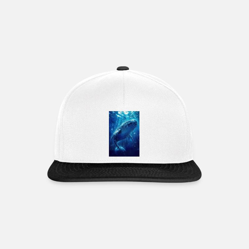 Illustration eines Wals - Snapback Cap - Weiß/Schwarz