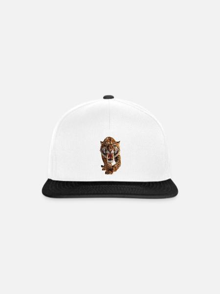 Saebelzahnkatze - Säbelzahntiger - Snapback Cap - Weiß/Schwarz
