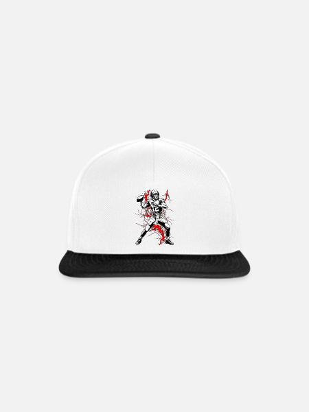 Quarterback im Blitzgewitter - Snapback Cap - Weiß/Schwarz
