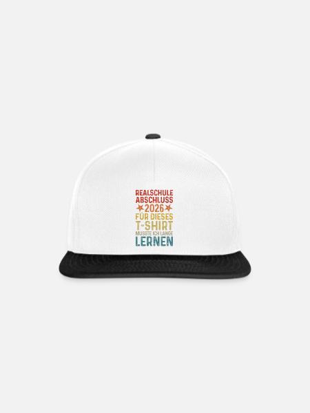Realschulabschluss 2026 - Abschluss Realschule - Snapback Cap - Weiß/Schwarz