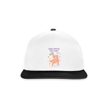 Faultier Bouldern: One Move Per Day Design - Snapback Cap - Weiß/Schwarz - Vorne