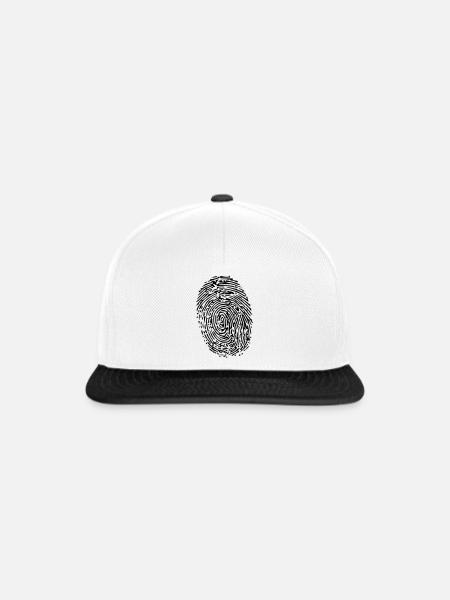 fingerprint Fingerabdruck - Snapback Cap - Weiß/Schwarz