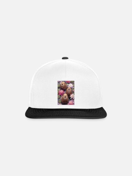 Drei Biber unter den Seerosen - Snapback Cap - Weiß/Schwarz