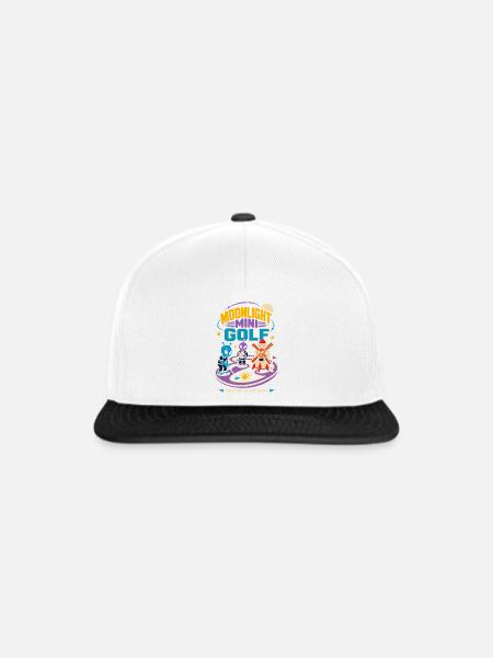 Mondschein Minigolf mit Aliens - Snapback Cap - Weiß/Schwarz