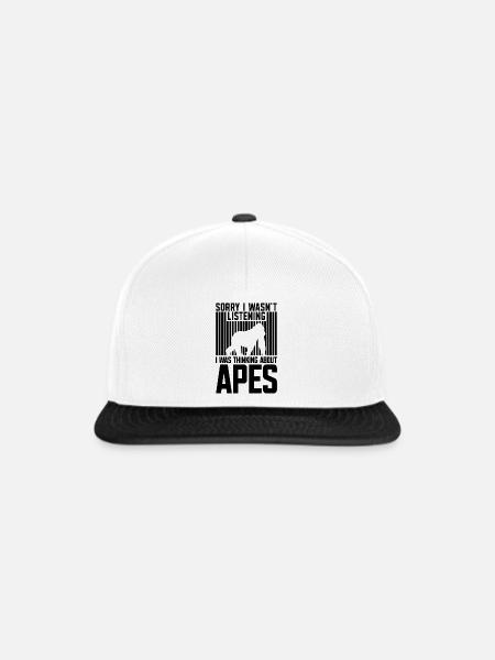 Affe Spruch Silhouette - Snapback Cap - Weiß/Schwarz