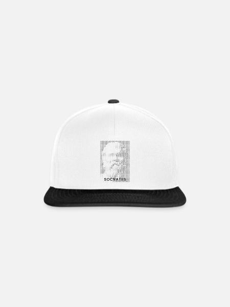Sokrates ASCII-Porträt - Snapback Cap - Weiß/Schwarz