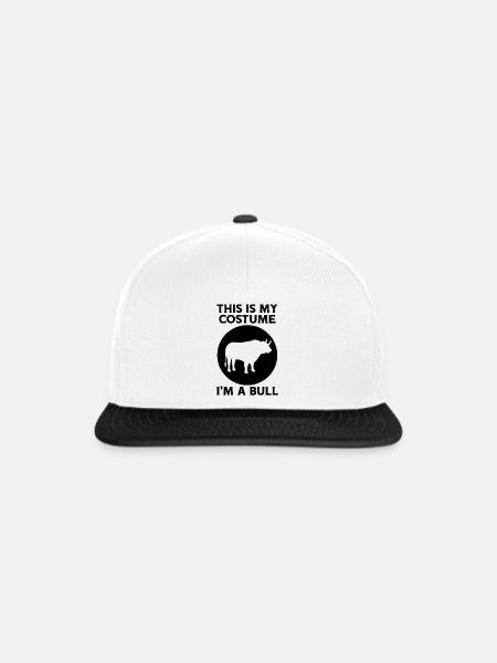 Stier Humor Kostüm - Snapback Cap - Weiß/Schwarz