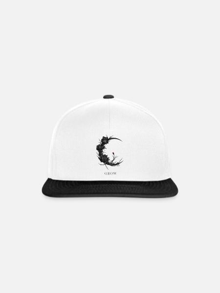 Dunkler Rosenmondkranz - Grow - Snapback Cap - Weiß/Schwarz