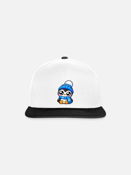 Süßer Winterblaupinguin - Snapback Cap - Weiß/Schwarz