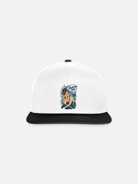 Retro Pin-Up Bouldering Time Klettern Design - Snapback Cap - Weiß/Schwarz