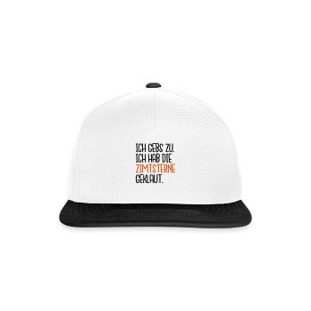Zimtsterne geklaut - Snapback Cap - Weiß/Schwarz - Vorne