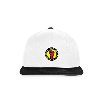 3 colors - nice day for a revolution - against - Snapback Cap - Weiß/Schwarz - Vorne