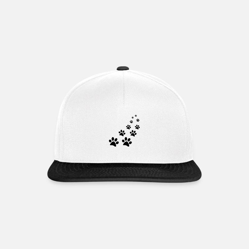 Pfoten - Snapback Cap - Weiß/Schwarz