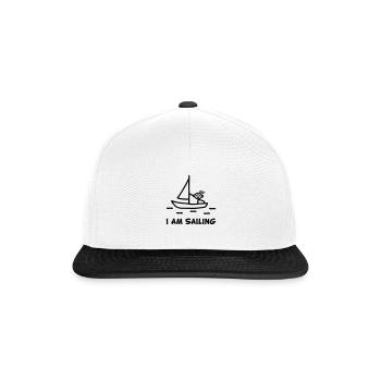 I am sailing - Snapback Cap - white/black - Front
