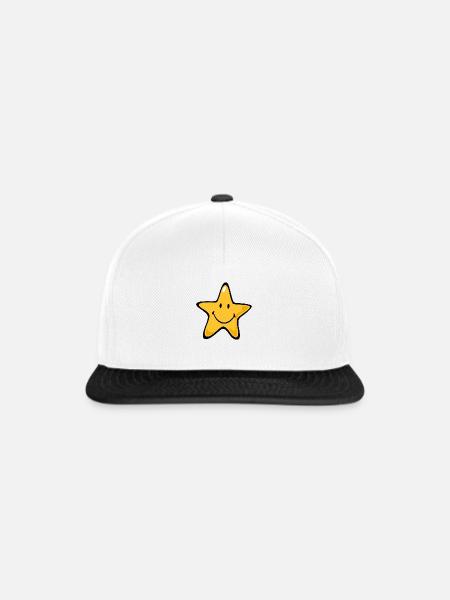 Smiley Star - Snapback Cap - Weiß/Schwarz