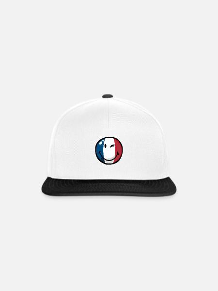 Smiley France - Snapback Cap - Weiß/Schwarz