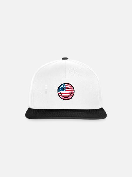 Smiley USA - Snapback Cap - Weiß/Schwarz