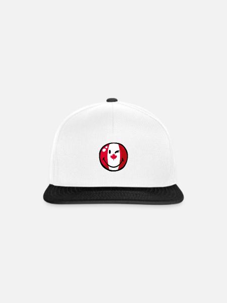 Smiley Flag Canada - Snapback Cap - Weiß/Schwarz
