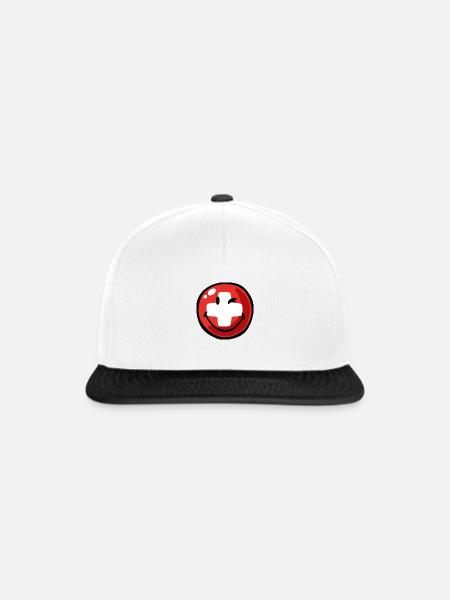 Smiley Switzerland - Snapback Cap - Weiß/Schwarz