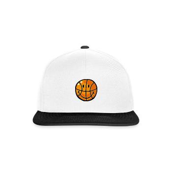 Smiley Basketball - Snapback Cap - Weiß/Schwarz - Vorne