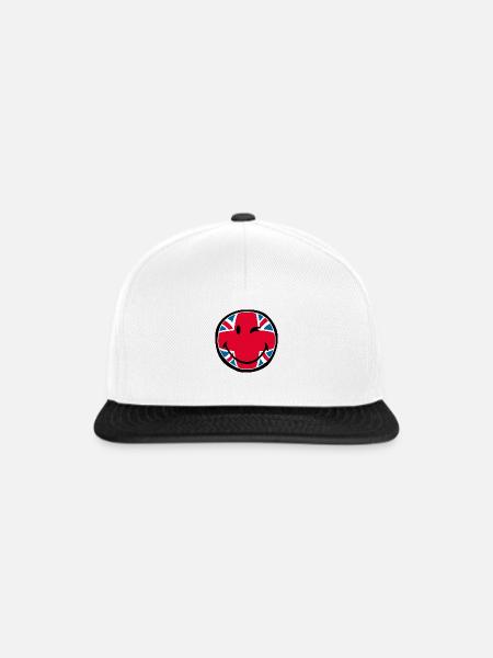 Smiley Great Britain - Snapback Cap - Weiß/Schwarz