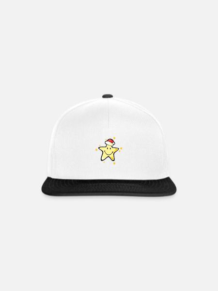 Smiley Christmas Star - Snapback Cap - Weiß/Schwarz