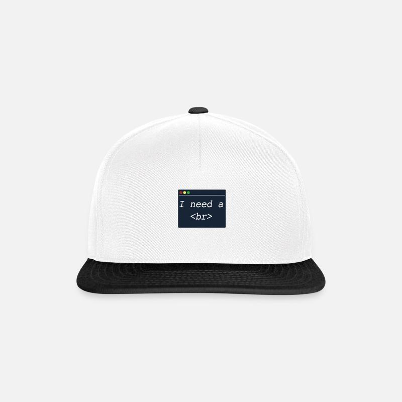 NeedAbreak - Casquette snapback - blanc/noir