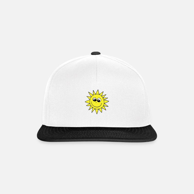 Sonne - Snapback Cap - Weiß/Schwarz