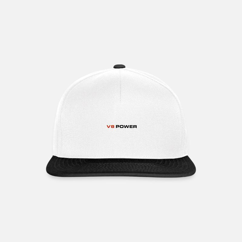 V8 POWER - Snapback Cap - Weiß/Schwarz