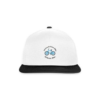 Ich brauche keinen Akku Ich bin der Motor - Snapback Cap - Weiß/Schwarz - Vorne