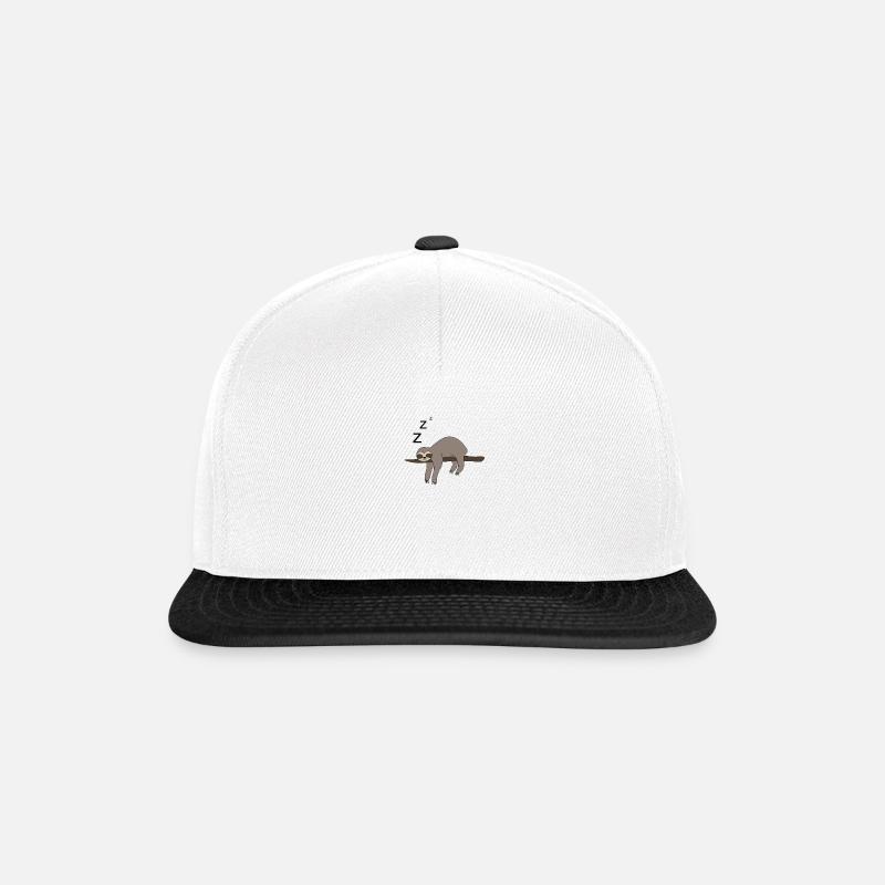 Faultier Schlafen - Snapback Cap - Weiß/Schwarz