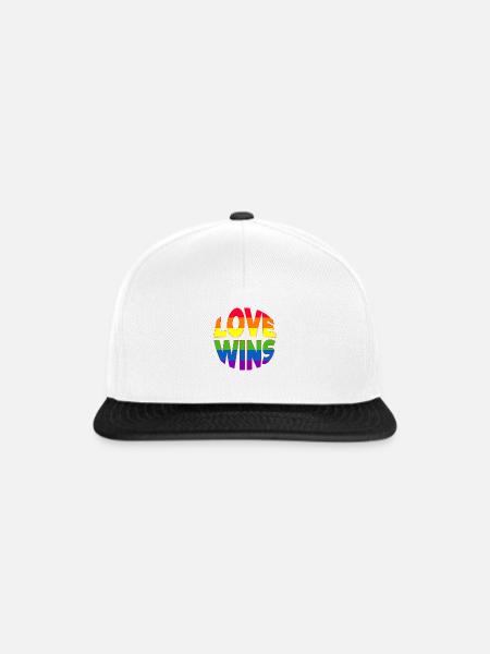 Love Wins Transgender Lgbtq Gay Lesbian Rainbow Pr - Snapback Cap - Weiß/Schwarz