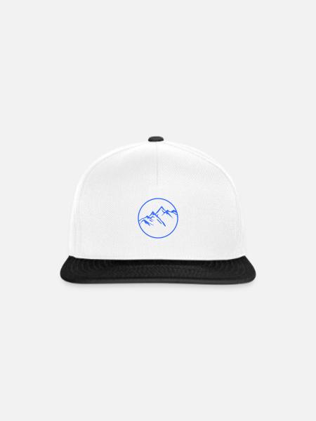 berge - Snapback Cap - Weiß/Schwarz