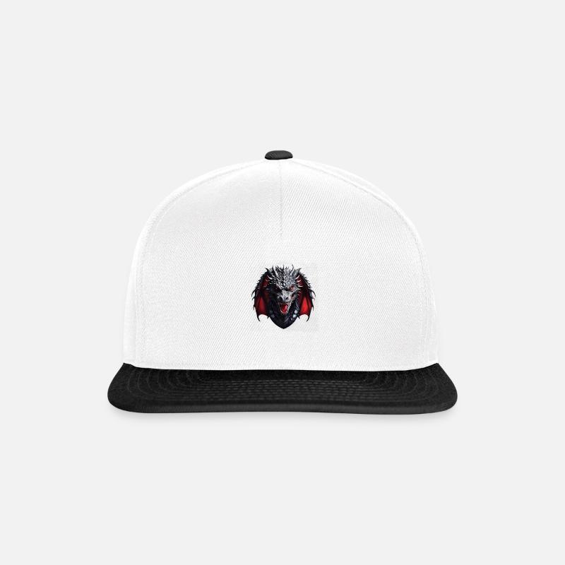 Default drgon face! - Snapback Cap - Weiß/Schwarz