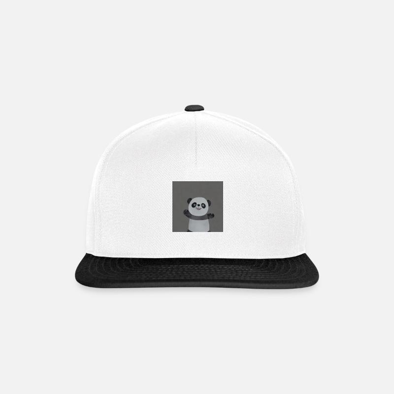 happy Panda - Snapback Cap - Weiß/Schwarz