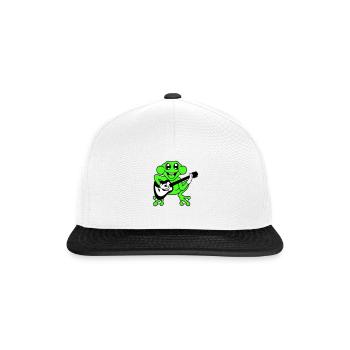 Frosch Fröschchen Spielt Gitarre Musik Gitarrist - Snapback Cap - Weiß/Schwarz - Vorne