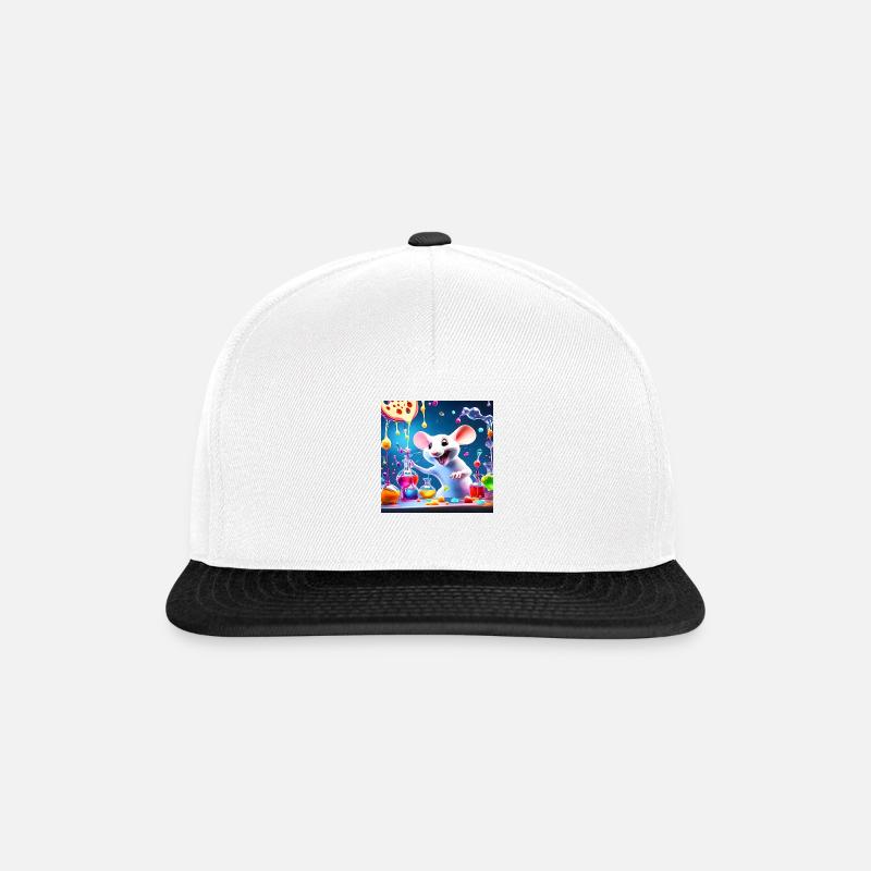 Maus Käse Labor - Snapback Cap - Weiß/Schwarz