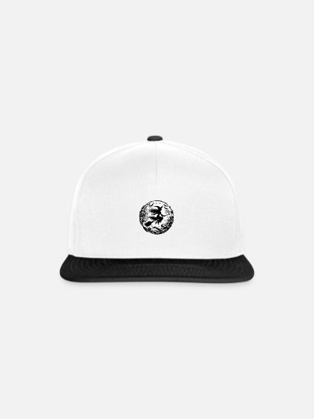 Hexenzauber am Mondhimmel - Snapback Cap - Weiß/Schwarz