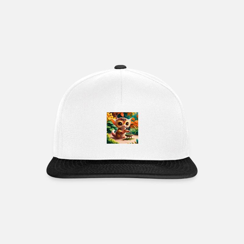 Graphics of a creature that does something interesting - Snapback Cap - white/black