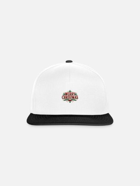 Merry Christmas - Snapback Cap - Weiß/Schwarz