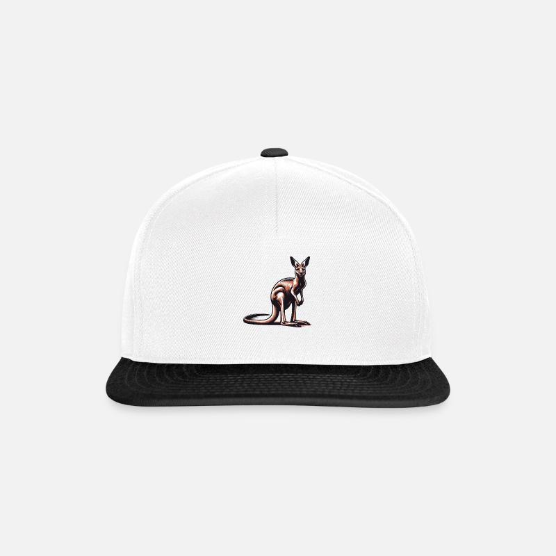 Känguru - Snapback Cap - Weiß/Schwarz